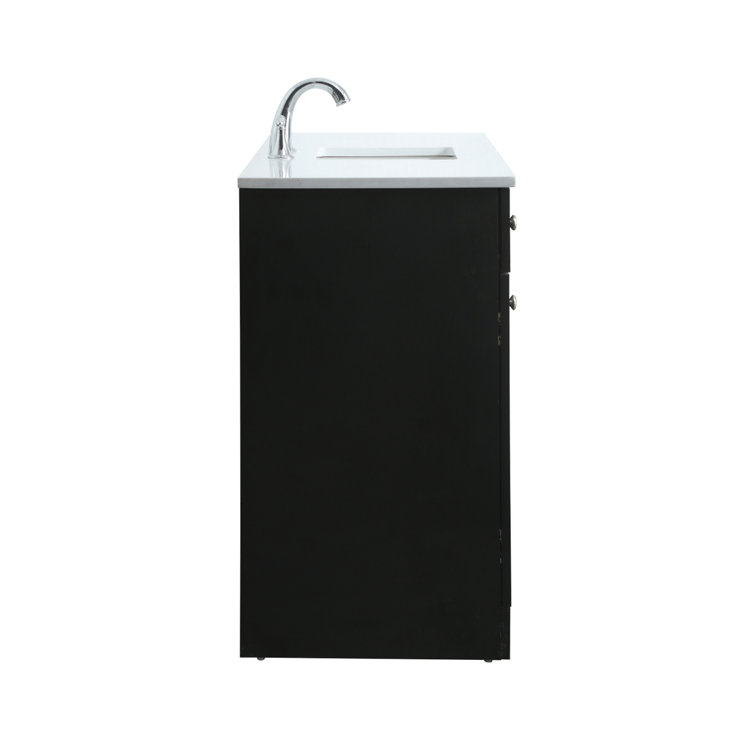 Cooper 54'' Black Freestanding Bathroom Vanity with Calacatta Marble Top