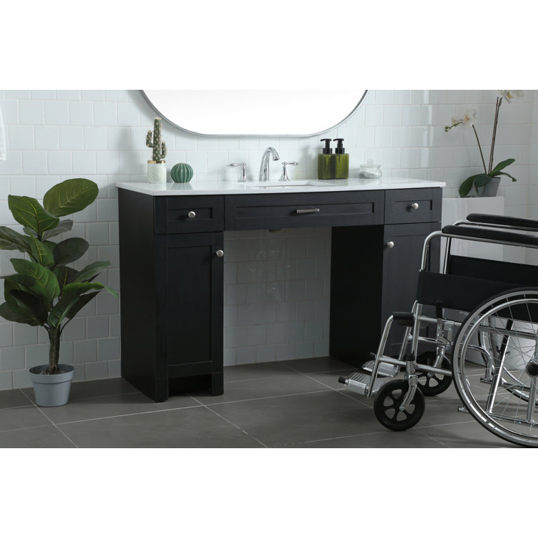 Cooper 54'' Black Freestanding Bathroom Vanity with Calacatta Marble Top