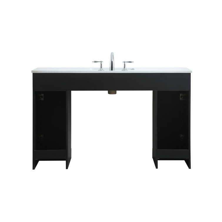 Cooper 54'' Black Freestanding Bathroom Vanity with Calacatta Marble Top