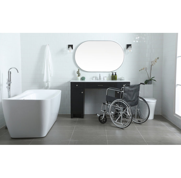 Cooper 54'' Black Freestanding Bathroom Vanity with Calacatta Marble Top