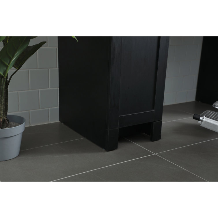 Cooper 54'' Black Freestanding Bathroom Vanity with Calacatta Marble Top