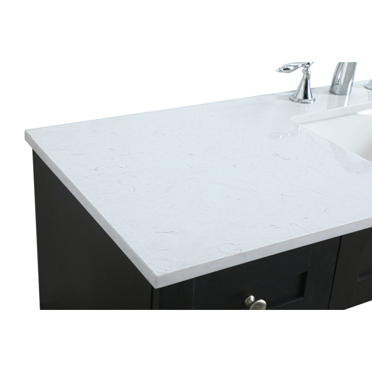 Cooper 54'' Black Freestanding Bathroom Vanity with Calacatta Marble Top