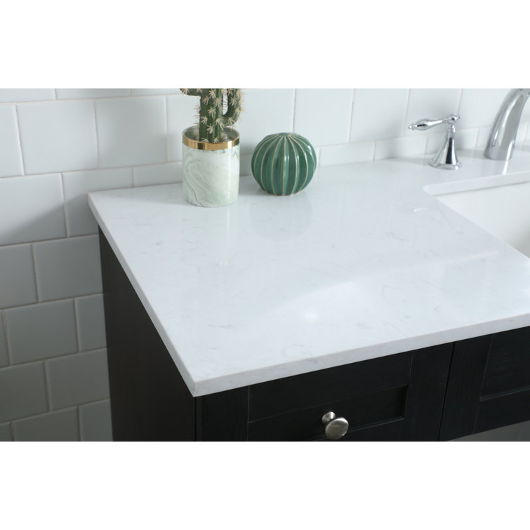 Cooper 54'' Black Freestanding Bathroom Vanity with Calacatta Marble Top
