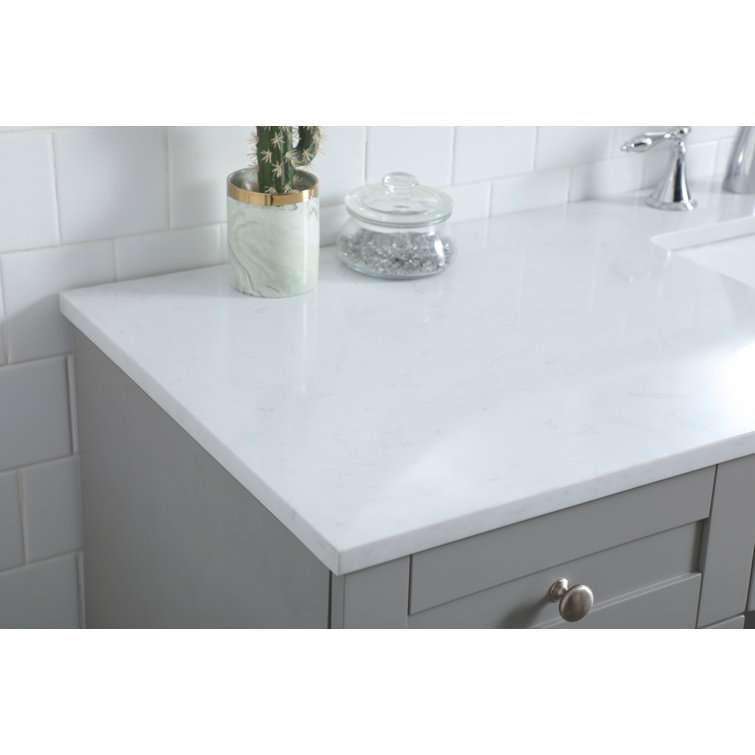 Gray 60'' Single Bathroom Vanity with Calacatta Marble Top