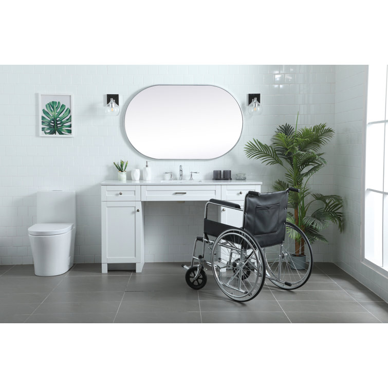 60'' White Freestanding Bathroom Vanity with Engineered Marble Top