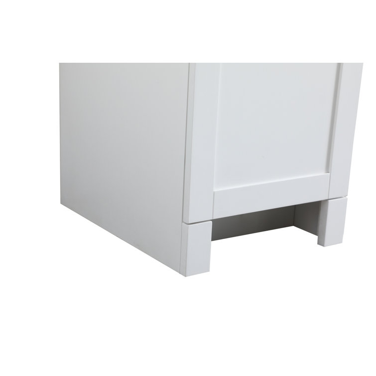 60'' White Freestanding Bathroom Vanity with Engineered Marble Top