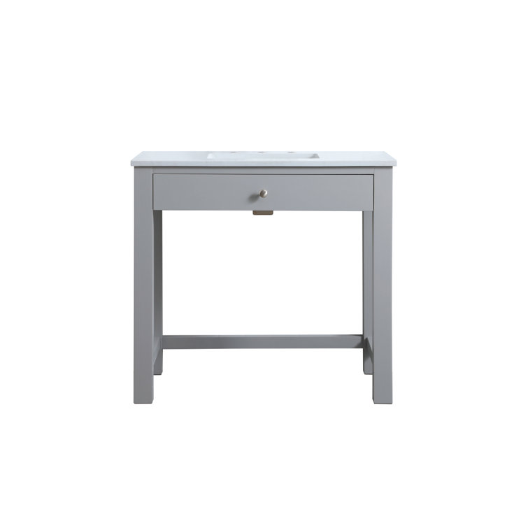 Hudson 36'' Gray Single Bathroom Vanity with Marble Top