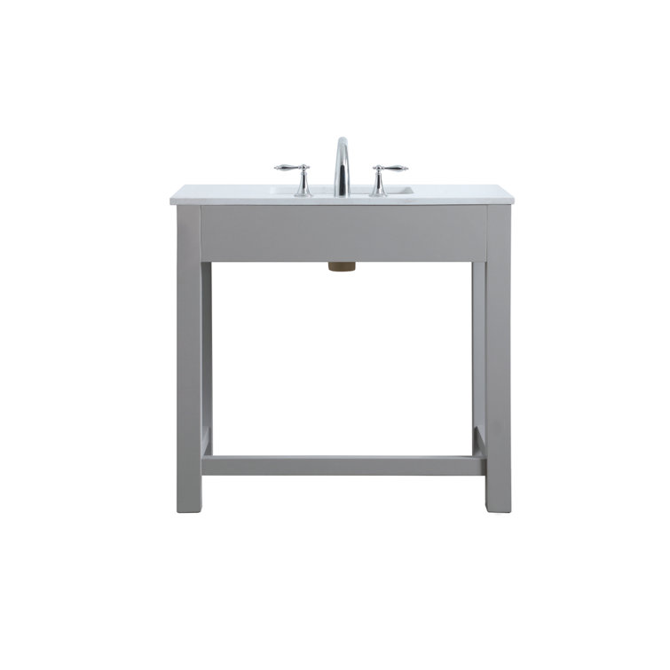 Hudson 36'' Gray Single Bathroom Vanity with Marble Top