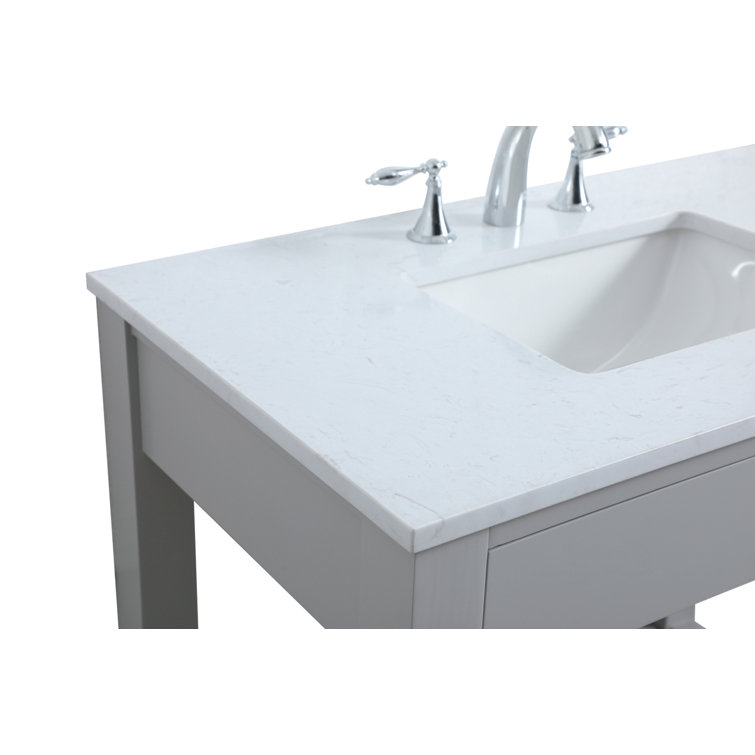 Hudson 36'' Gray Single Bathroom Vanity with Marble Top