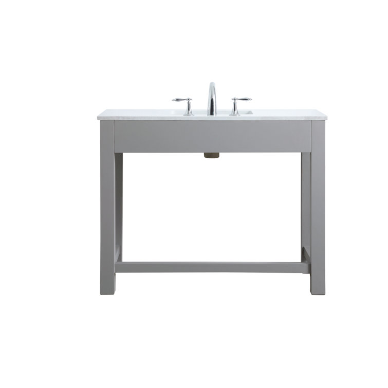 Hudson 42'' Grey Single Bathroom Vanity with Engineered Marble Top