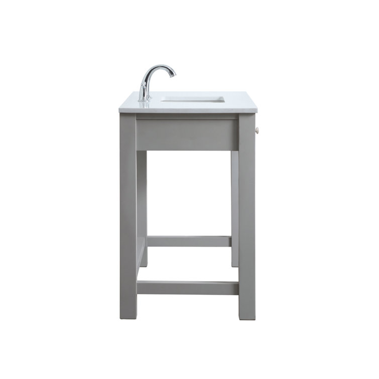 Hudson 42'' Grey Single Bathroom Vanity with Engineered Marble Top