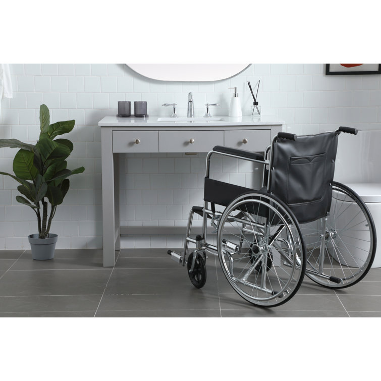 Hudson 42'' Grey Single Bathroom Vanity with Engineered Marble Top