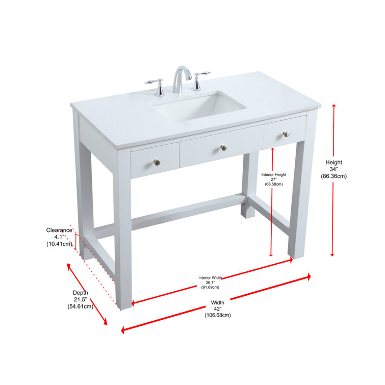 ADA Compliant White Freestanding Bathroom Vanity with Calacatta Marble Top
