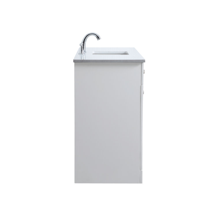 Cooper 54'' White Freestanding Bathroom Vanity with Marble Top