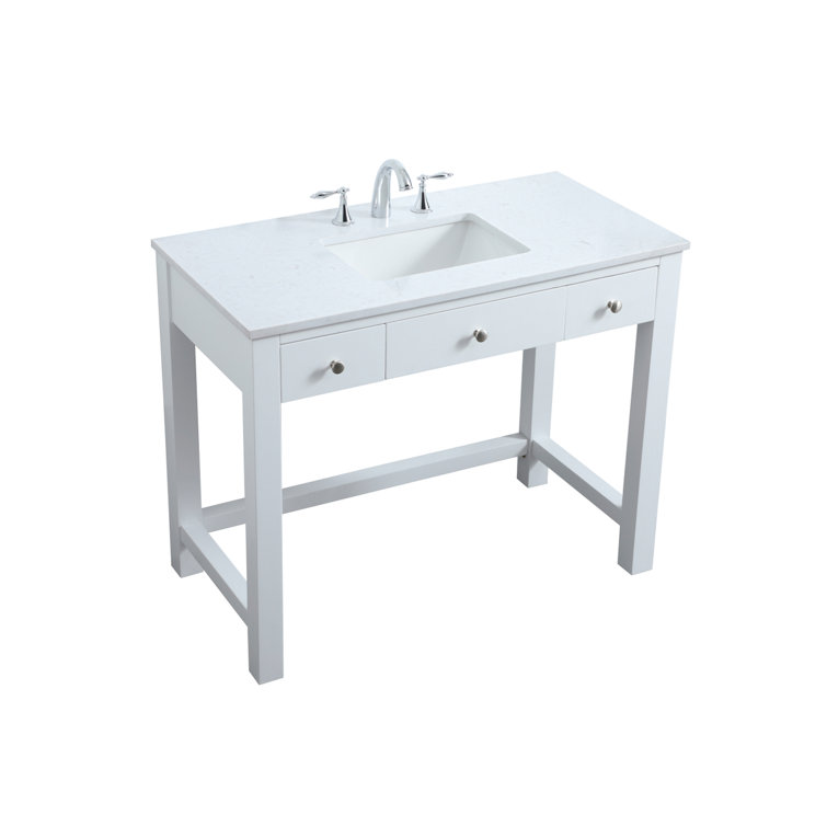 ADA Compliant White Freestanding Bathroom Vanity with Calacatta Marble Top