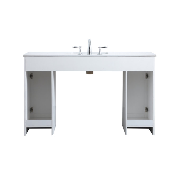 Cooper 54'' White Freestanding Bathroom Vanity with Marble Top