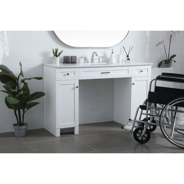 Cooper 54'' White Freestanding Bathroom Vanity with Marble Top