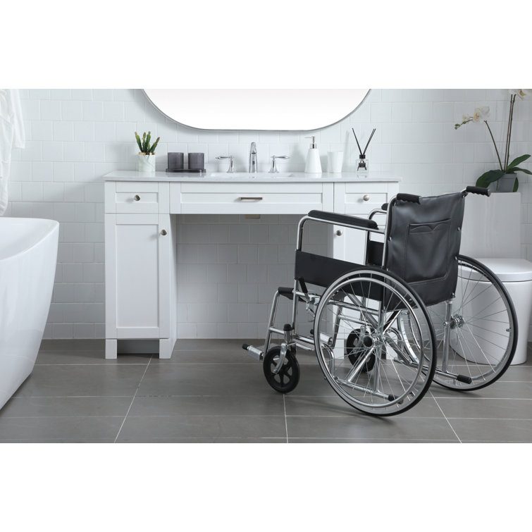 Cooper 54'' White Freestanding Bathroom Vanity with Marble Top