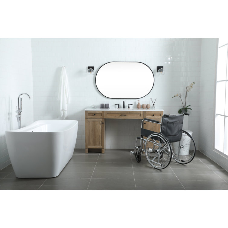 60 in Natural Oak Freestanding Bathroom Vanity with Marble Top