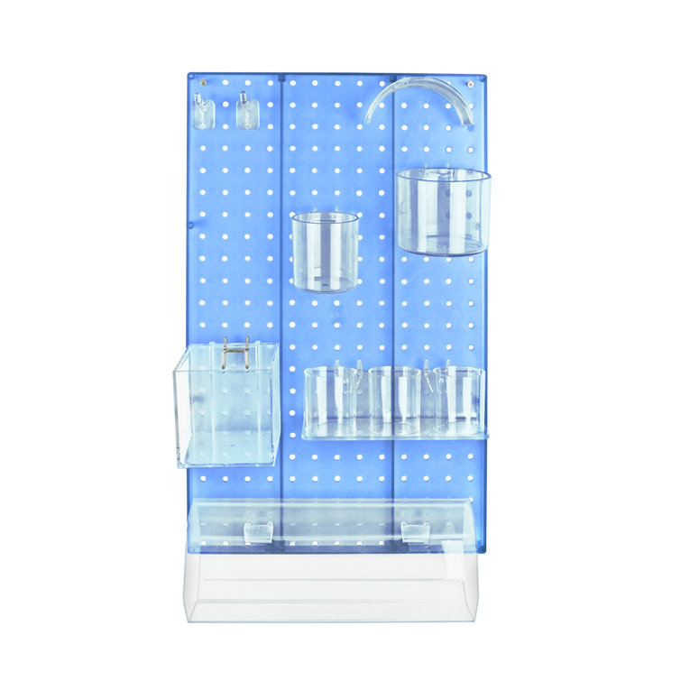 Blue High-Impact Styrene Pegboard Wall Organizer Kit with Accessories