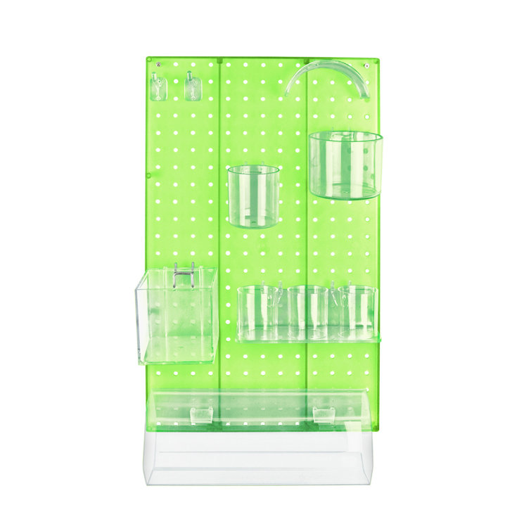 Green High-Impact Styrene Pegboard Wall Organizer Kit with Accessories