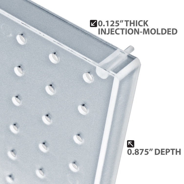 Frosted Blue High-Impact Styrene Pegboard Wall Organizer Kit