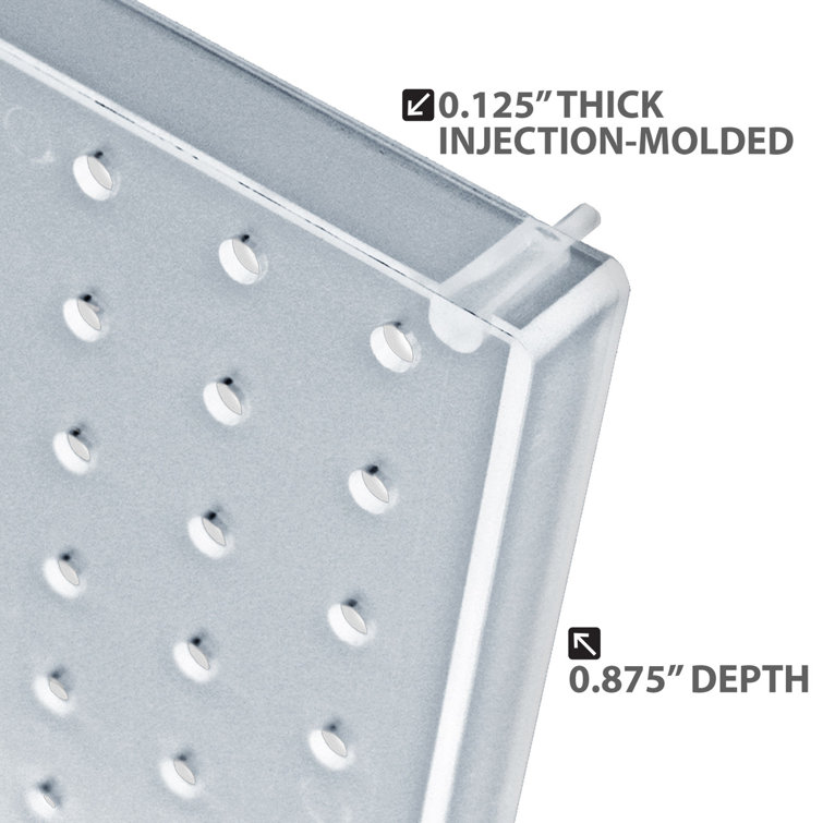 Green Plastic Pegboard Wall Organizer Kit with Clear Acrylic Accessories