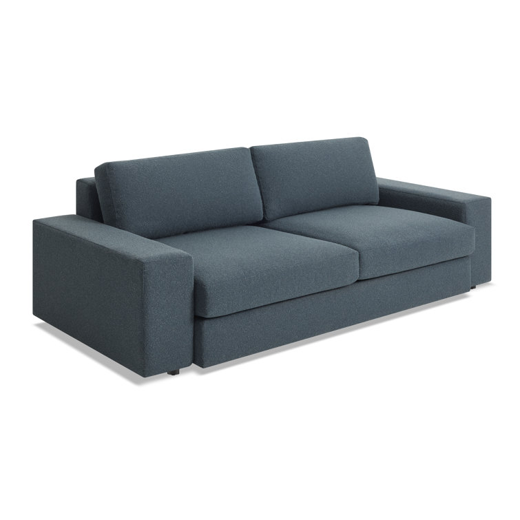 Esker Wide Kelso Blue Polyester Blend Sofa with Removable Cushions