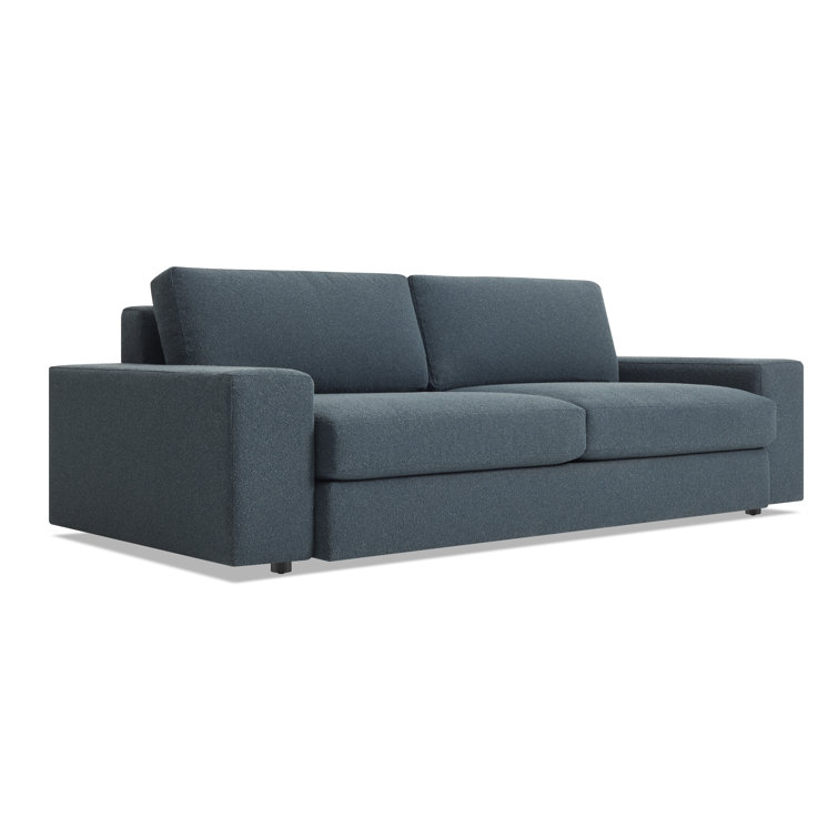 Esker Wide Kelso Blue Polyester Blend Sofa with Removable Cushions