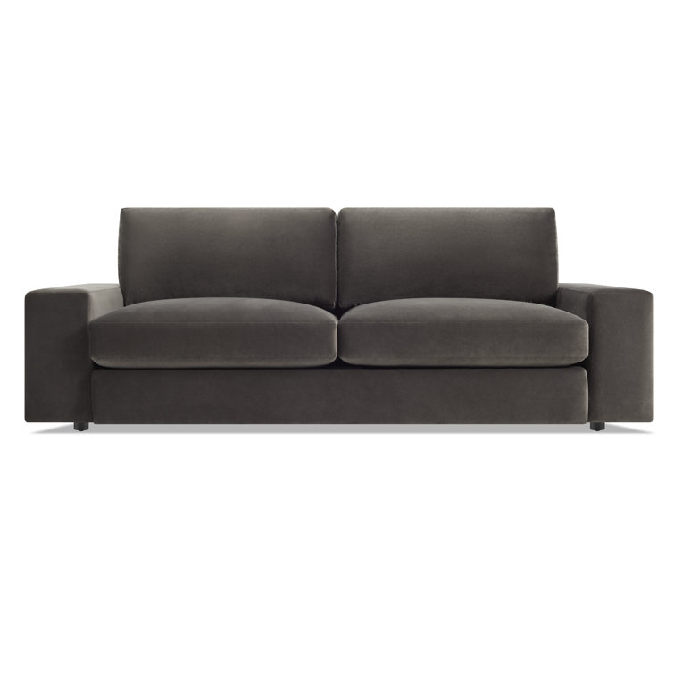 Storm Velvet 82" Hardwood Sofa with Removable Cushions