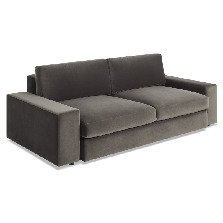 Storm Velvet 82" Hardwood Sofa with Removable Cushions
