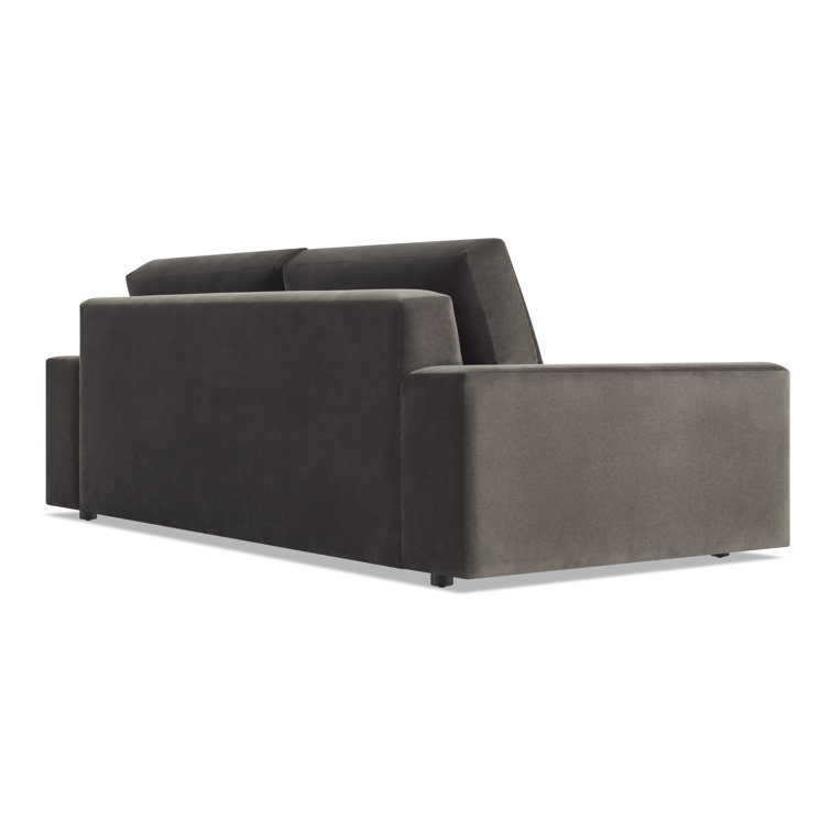 Storm Velvet 82" Hardwood Sofa with Removable Cushions