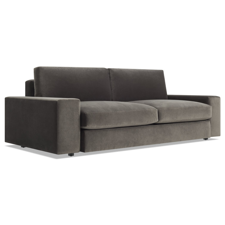 Storm Velvet 82" Hardwood Sofa with Removable Cushions