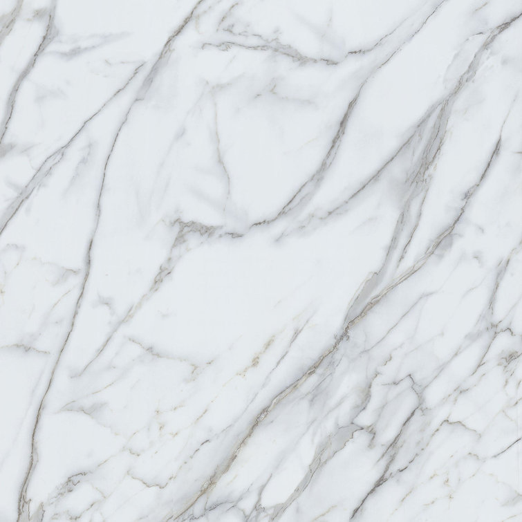 Calacatta White Marble Look 12" x 24" Vinyl Tile Flooring