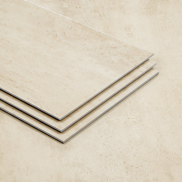 Cream Beige 24" x 12" Waterproof Vinyl Tile Flooring