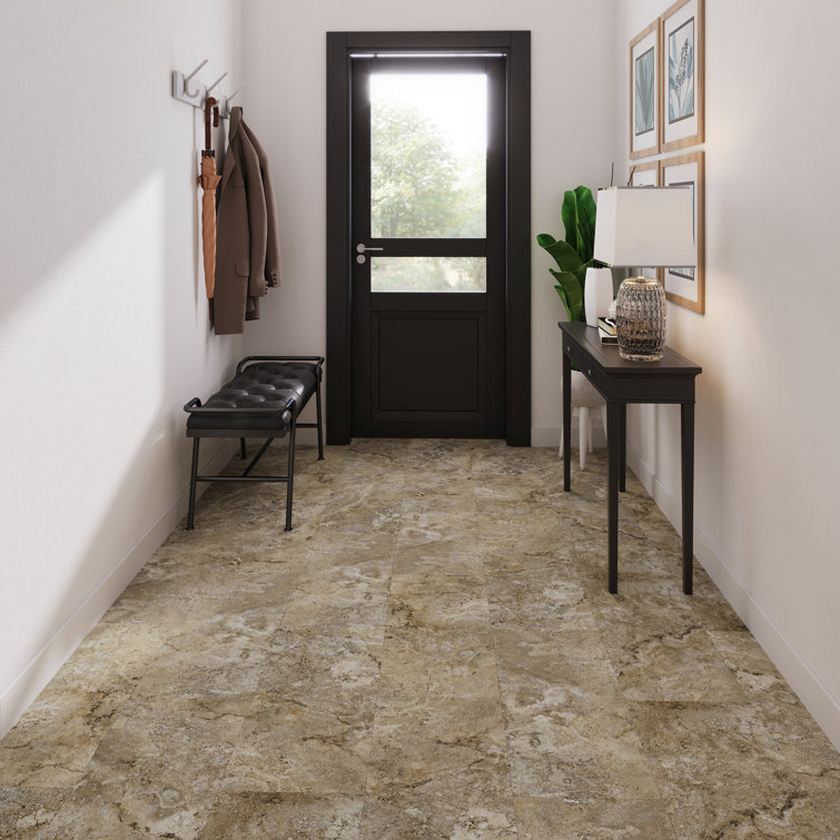 Travertine 12" x 24" Waterproof Click Lock Vinyl Tile Flooring