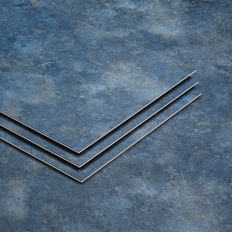 Topaz Blue Stone Look 12" x 24" Waterproof Vinyl Tile