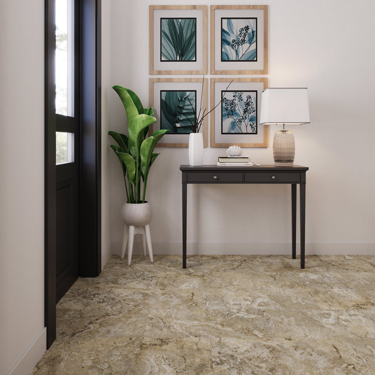 Travertine 12" x 24" Waterproof Click Lock Vinyl Tile Flooring