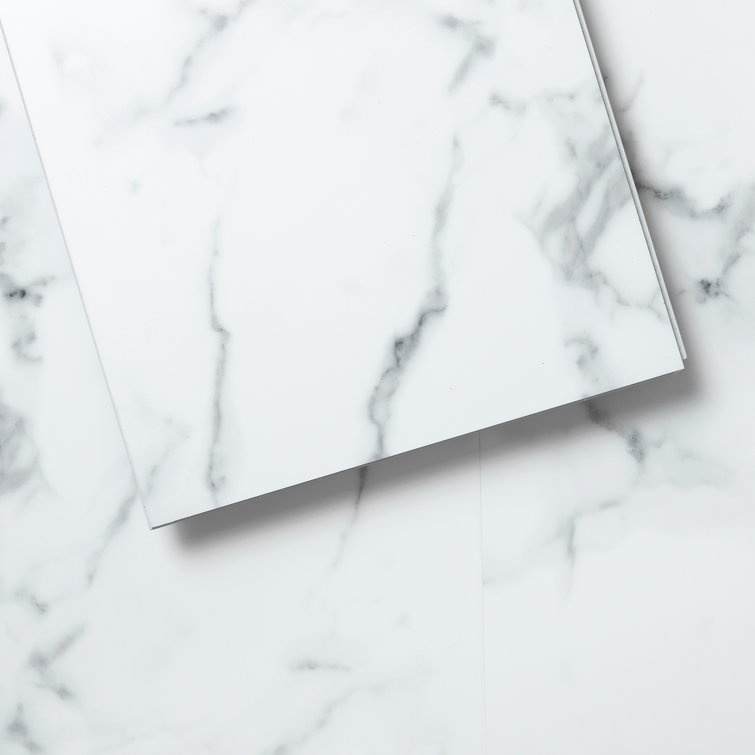 Calacatta White Marble Look 12" x 24" Vinyl Tile Flooring