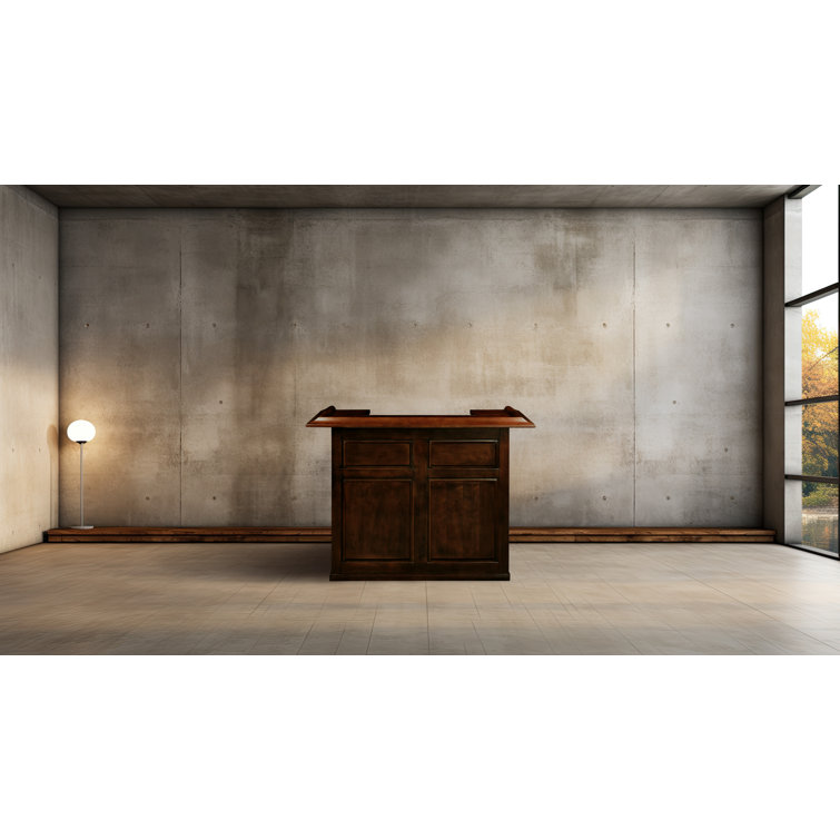 60 Inch English Tudor Solid Wood Dry Bar