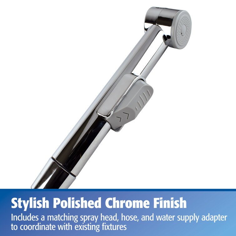 Chrome Handheld Bidet with Single Faucet Handle