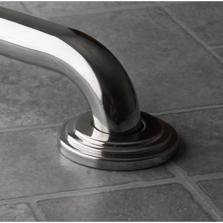 42" Polished Stainless Steel Safety Grab Bar with Designer Flange