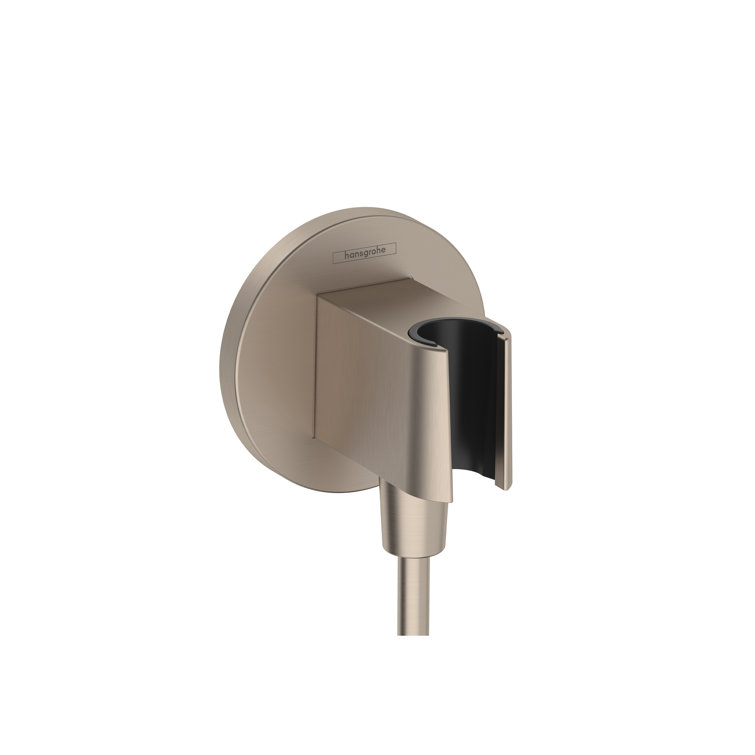 Brushed Nickel Wall Outlet with Handshower Holder