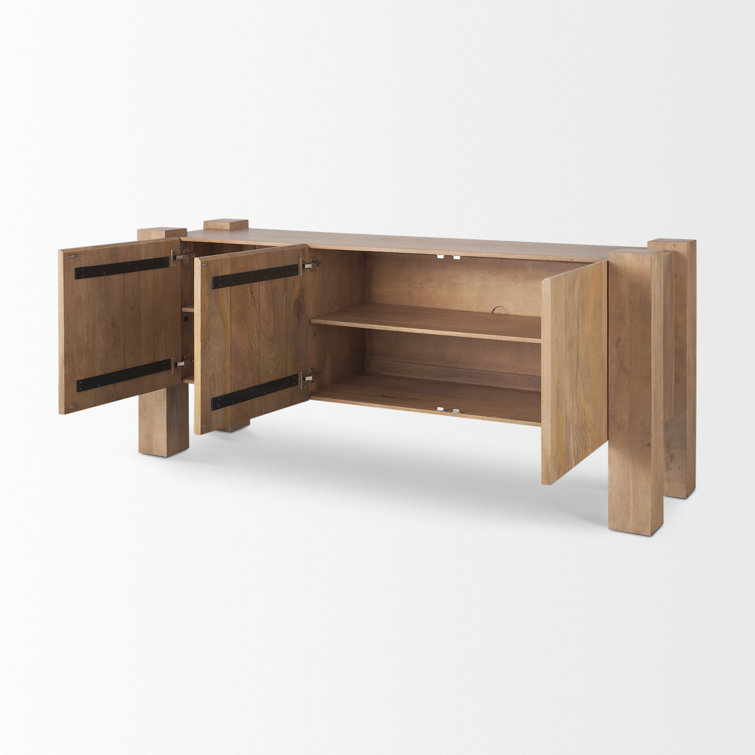 Wynda 74.5'' Light Brown Solid Wood Sideboard