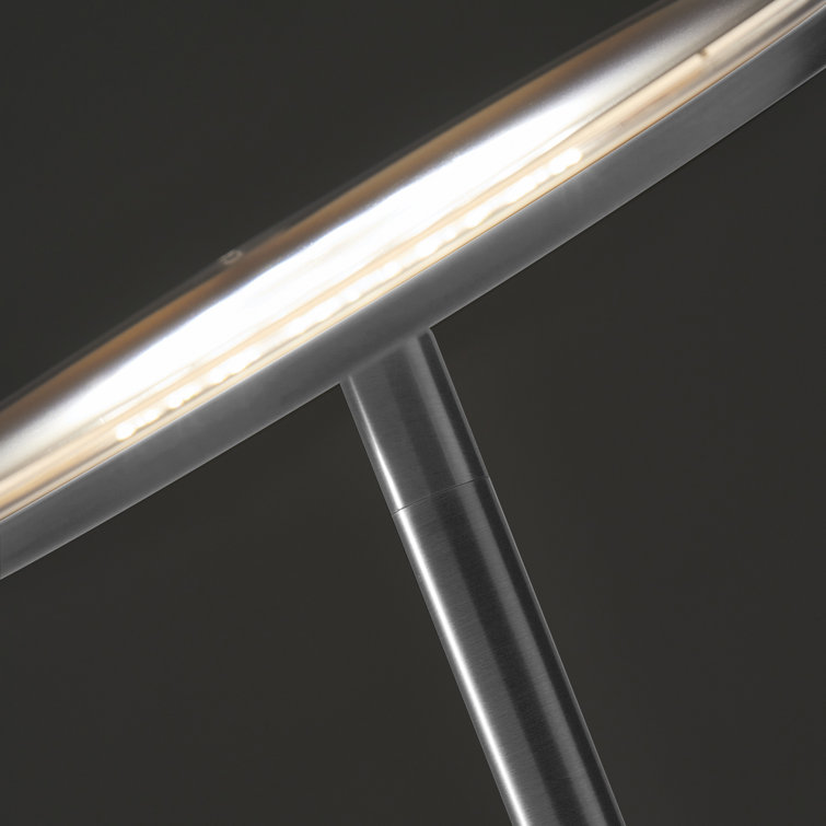 Sky Touch 63" Platinum Silver Adjustable LED Torchiere Floor Lamp