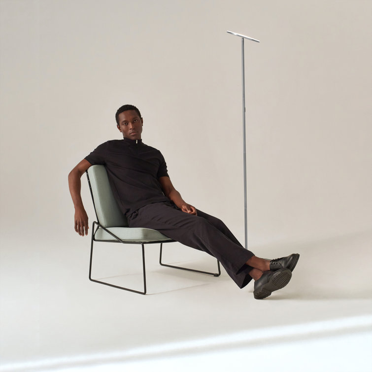 Sky Touch 63" Platinum Silver Adjustable LED Torchiere Floor Lamp