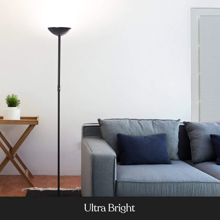 Matte Black 66" Energy-Efficient LED Torchiere for Versatile Use