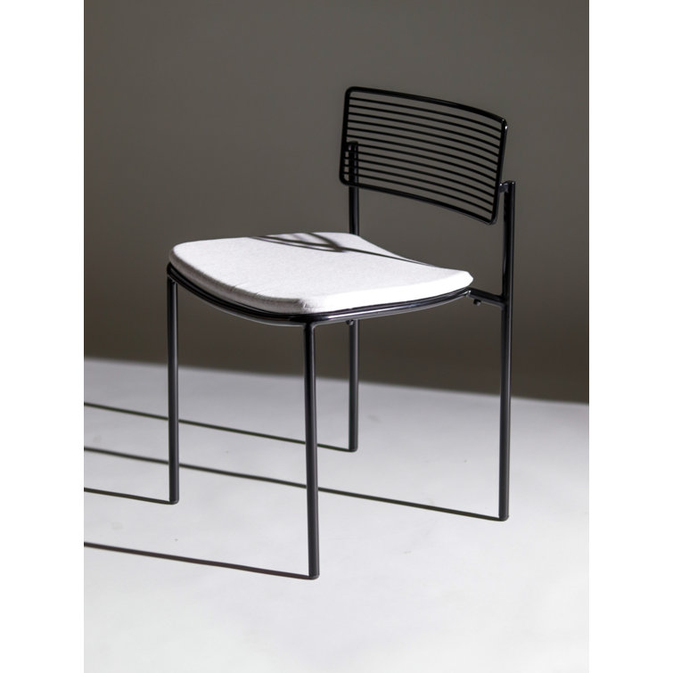 Rachel Black Wrought Iron Stackable Outdoor Dining Chair