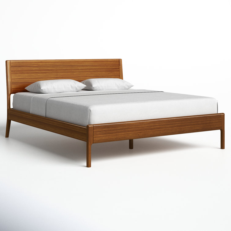 Ventura Amber King Platform Bed with Bamboo Frame and Metal Headboard