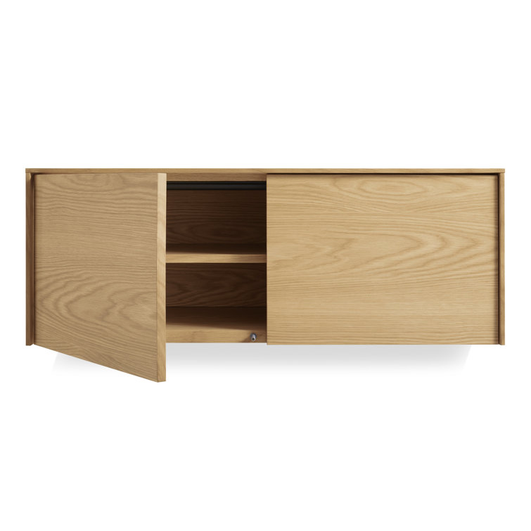 White Oak Adjustable Shelving Wall-Mounted Cabinet